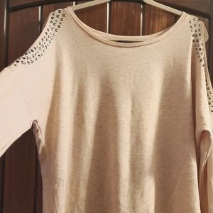 Pale Pink Cold Shoulder Blouse